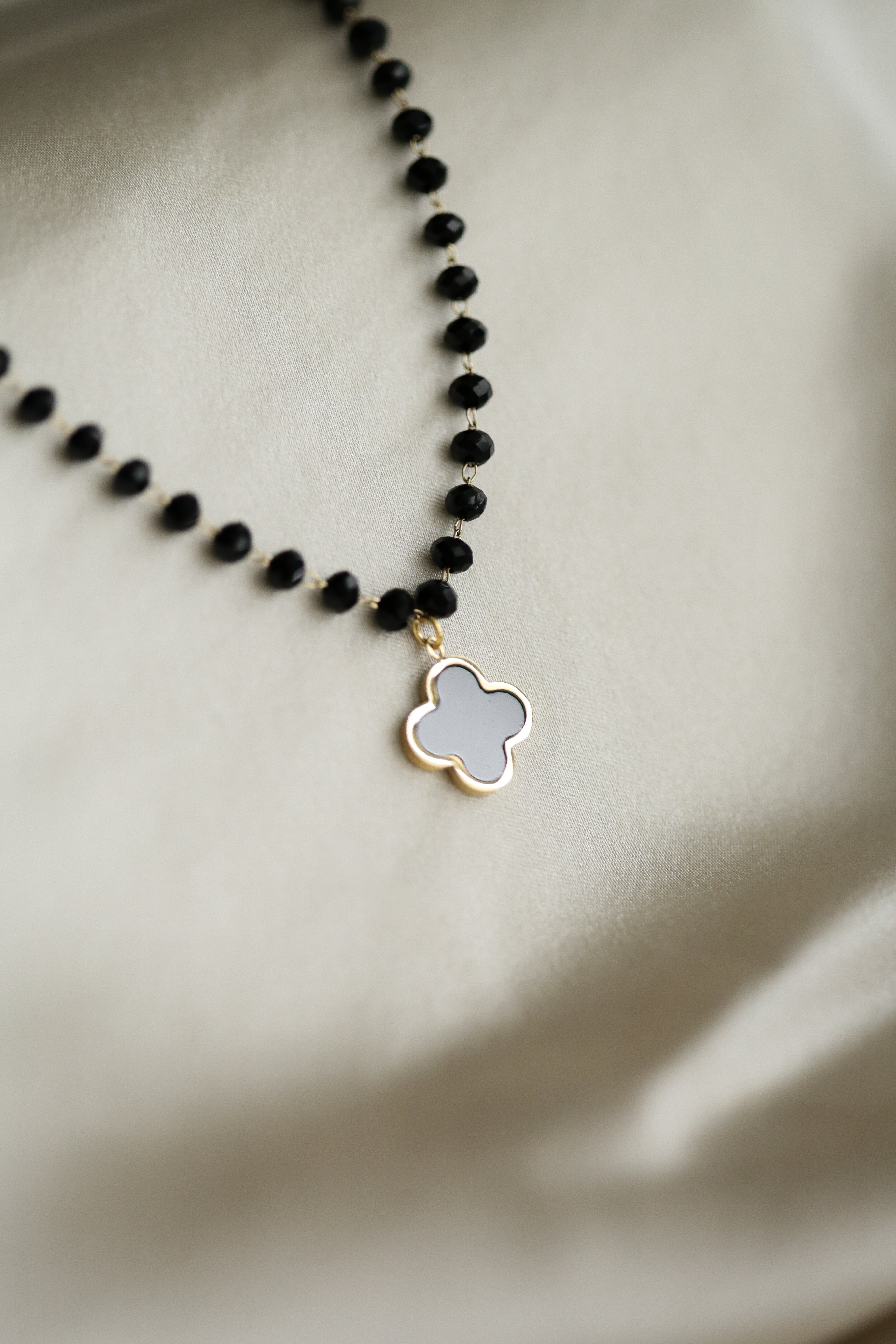 Rosary Chain Clover Necklace