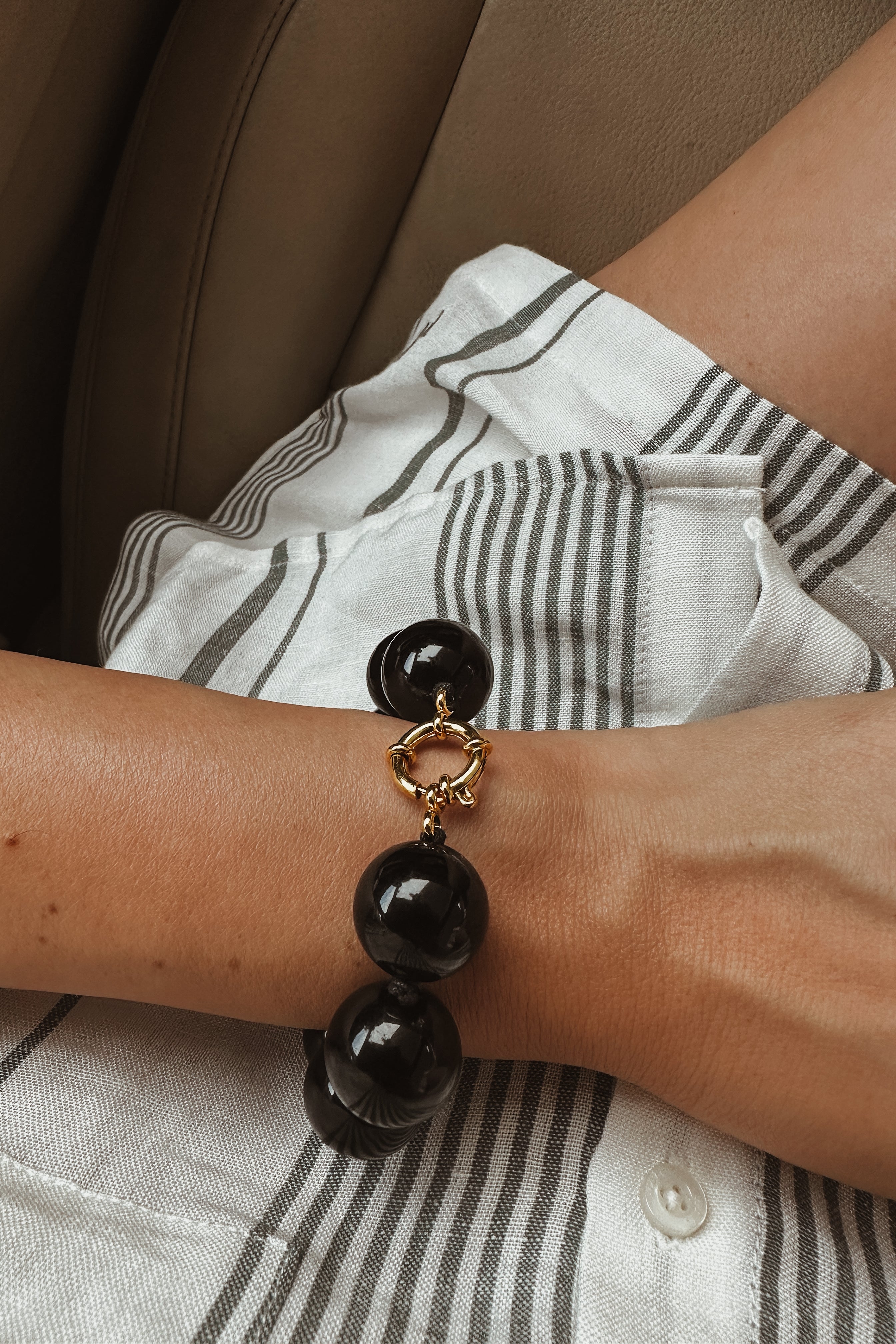 Amalfi Bracelet - Black - Boutique Minimaliste has waterproof, durable, elegant and vintage inspired jewelry