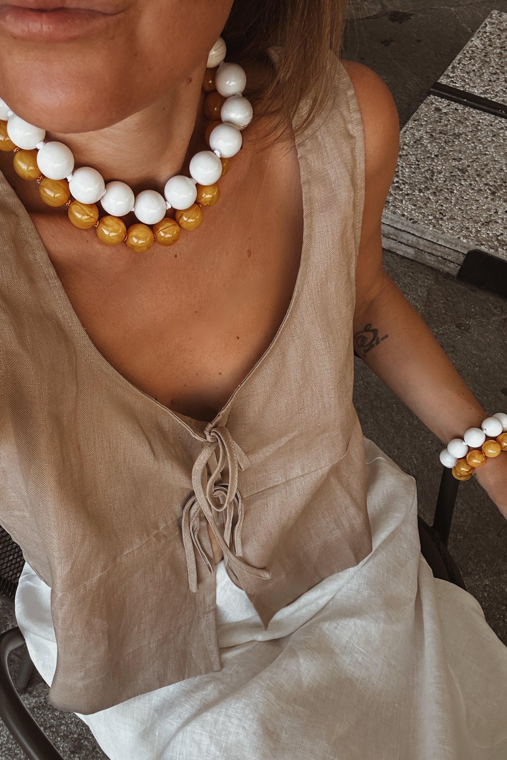 Amalfi Bracelet - White - Boutique Minimaliste has waterproof, durable, elegant and vintage inspired jewelry