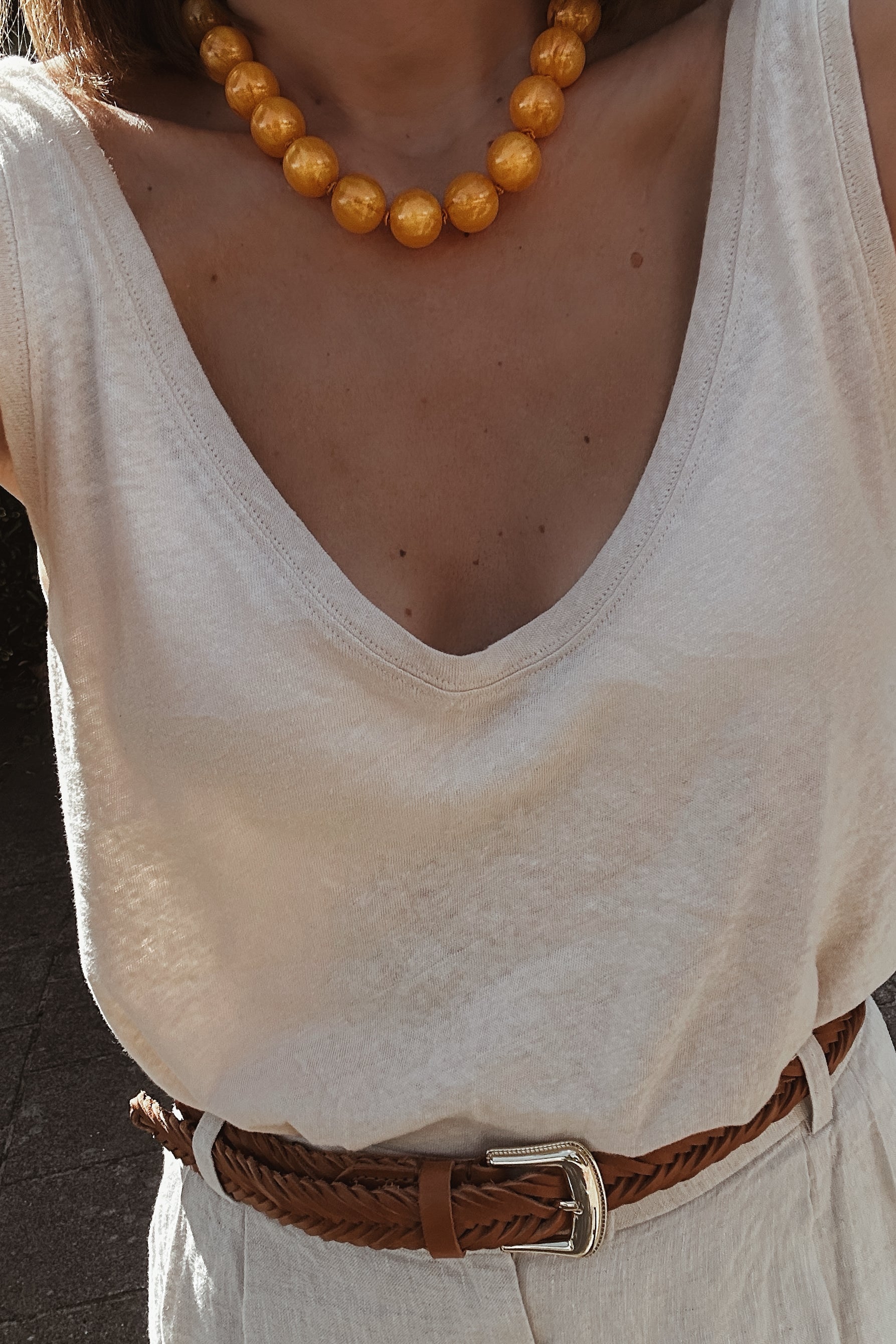 Amalfi Necklace - Amber - Boutique Minimaliste has waterproof, durable, elegant and vintage inspired jewelry