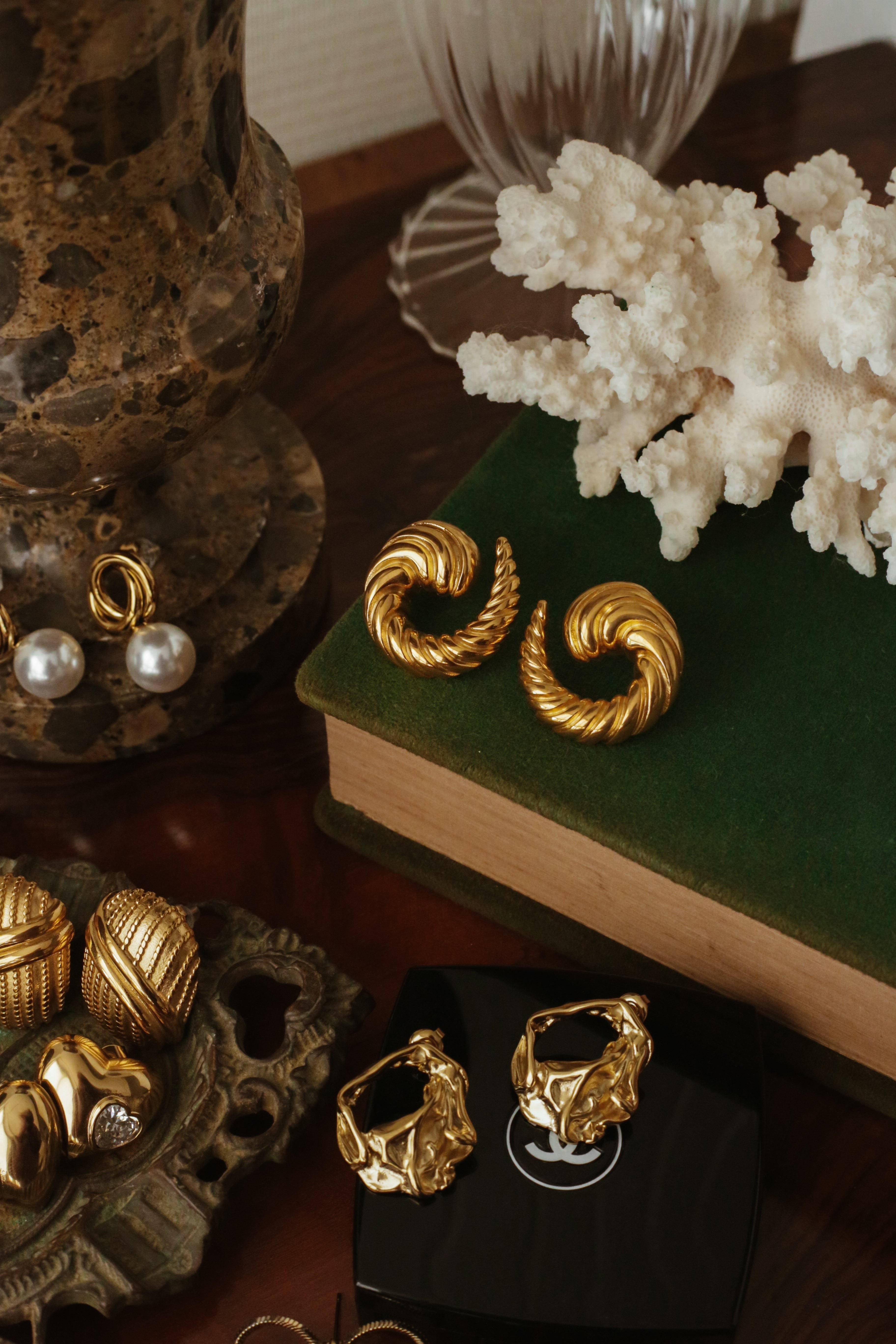 Ammonite Statement Earrings - Boutique Minimaliste has waterproof, durable, elegant and vintage inspired jewelry