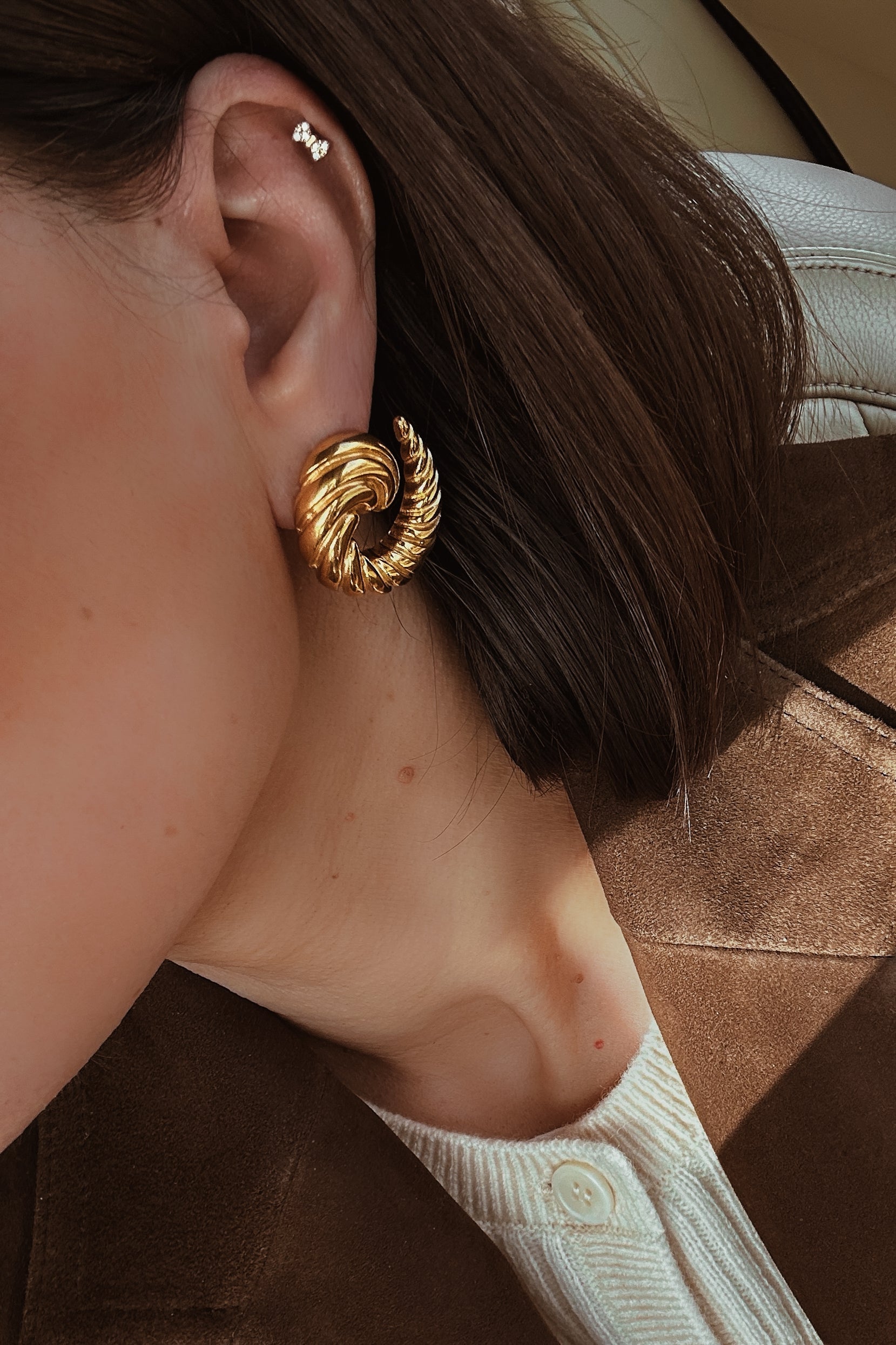 Ammonite Statement Earrings - Boutique Minimaliste has waterproof, durable, elegant and vintage inspired jewelry
