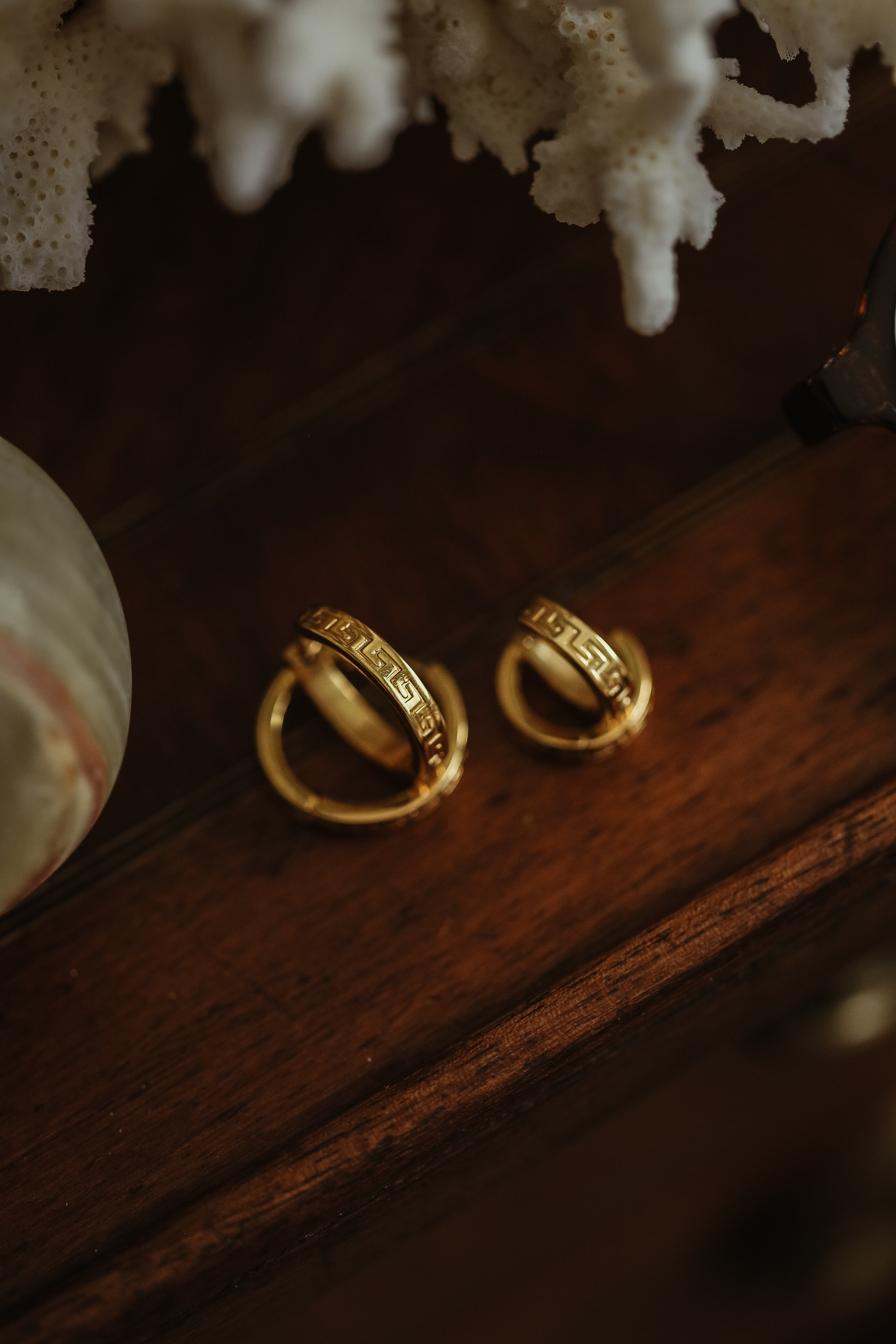 Athena Huggies - has waterproof, durable, elegant and vintage inspired jewelry