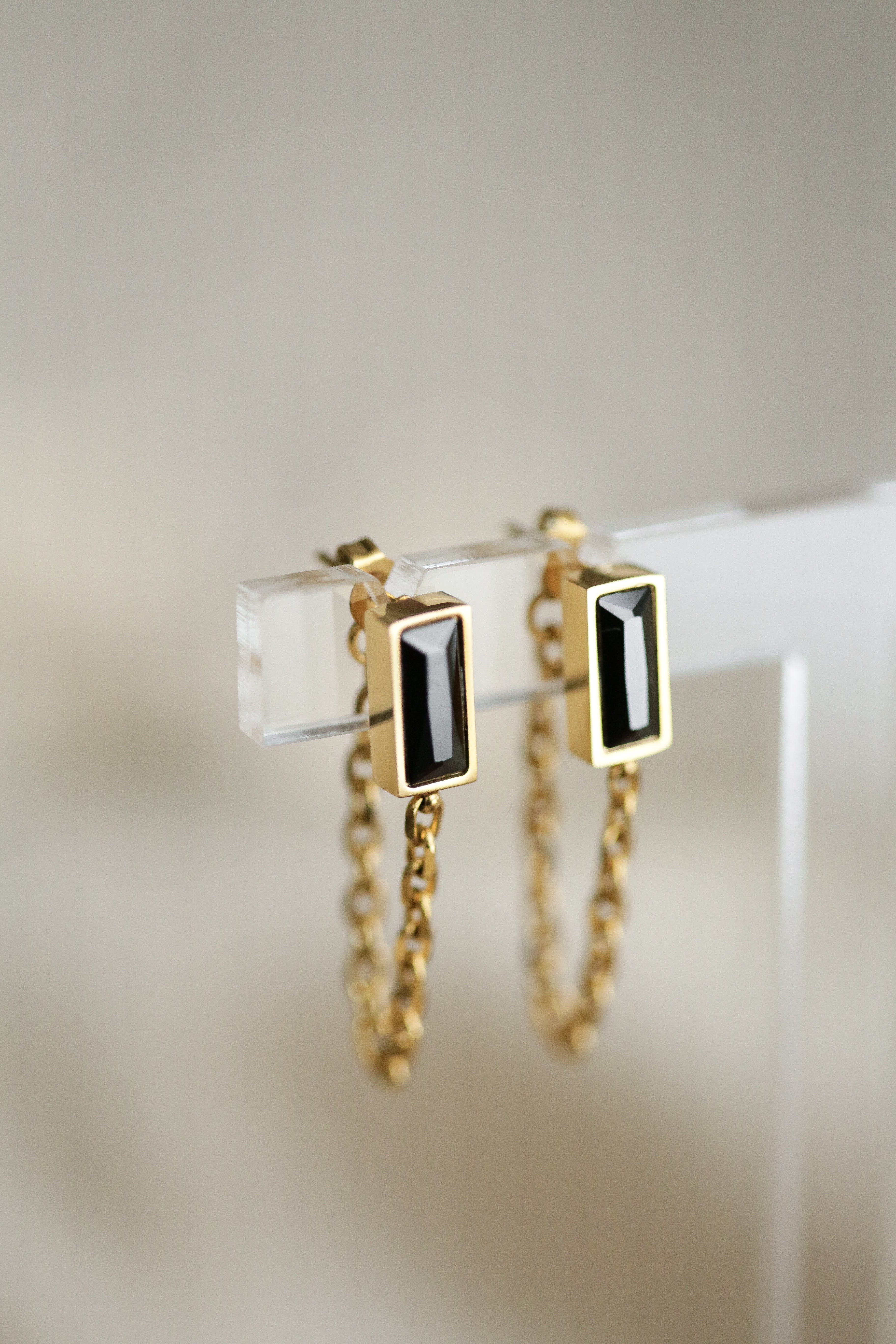 Black Cubic Zirconia Earrings - Boutique Minimaliste has waterproof, durable, elegant and vintage inspired jewelry
