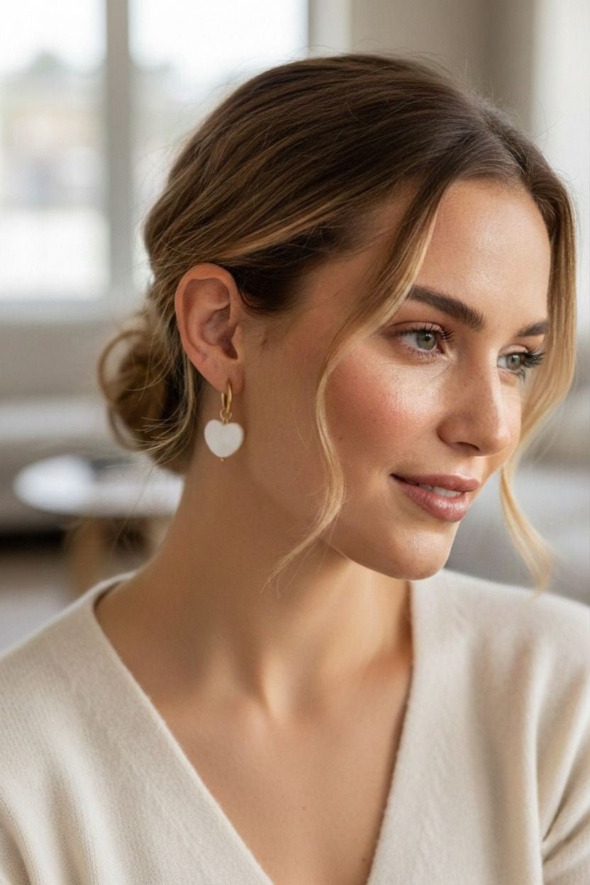 Emmeline Heart Earrings - has waterproof, durable, elegant and vintage inspired jewelry