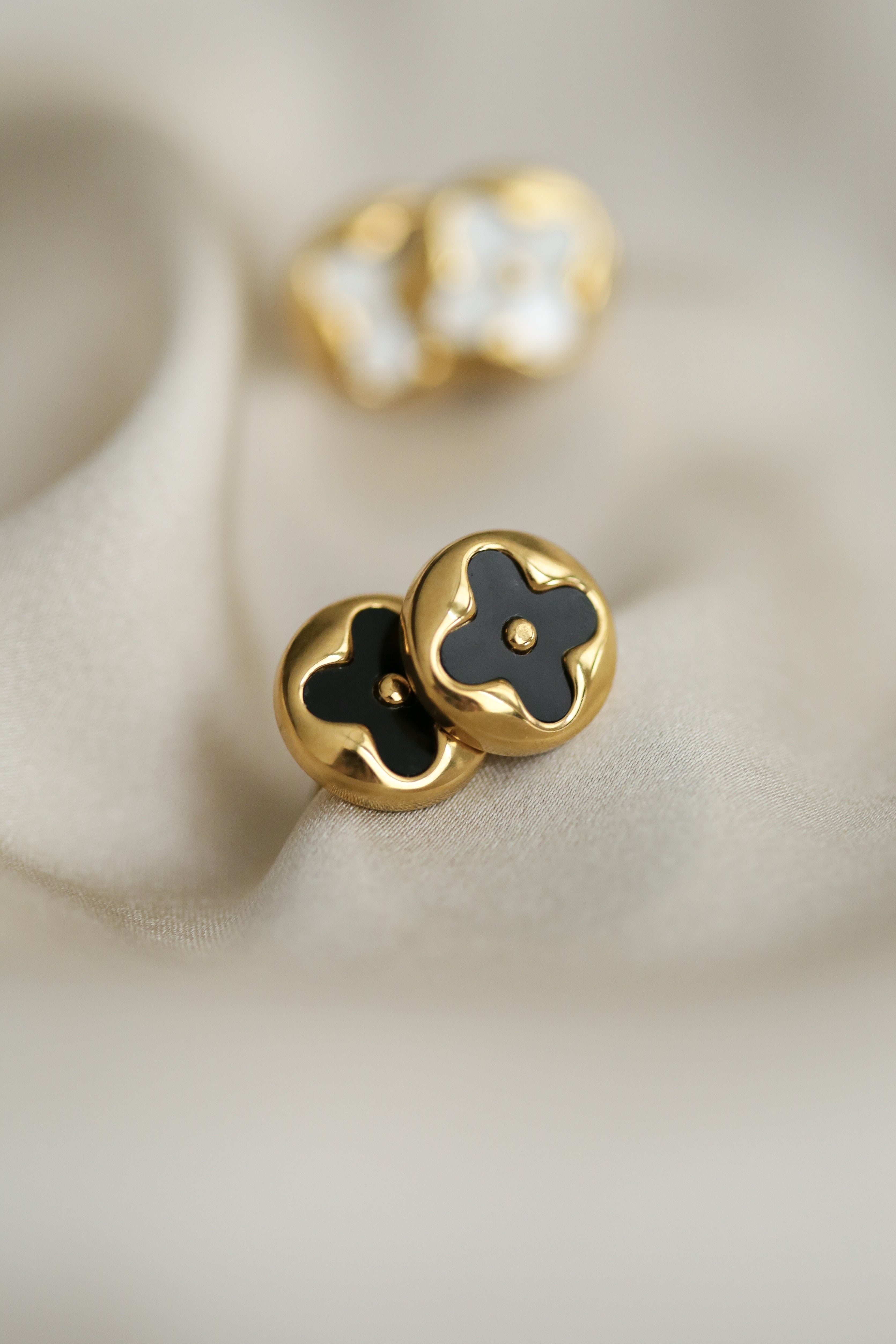 Enamel Clover Studs - Boutique Minimaliste has waterproof, durable, elegant and vintage inspired jewelry