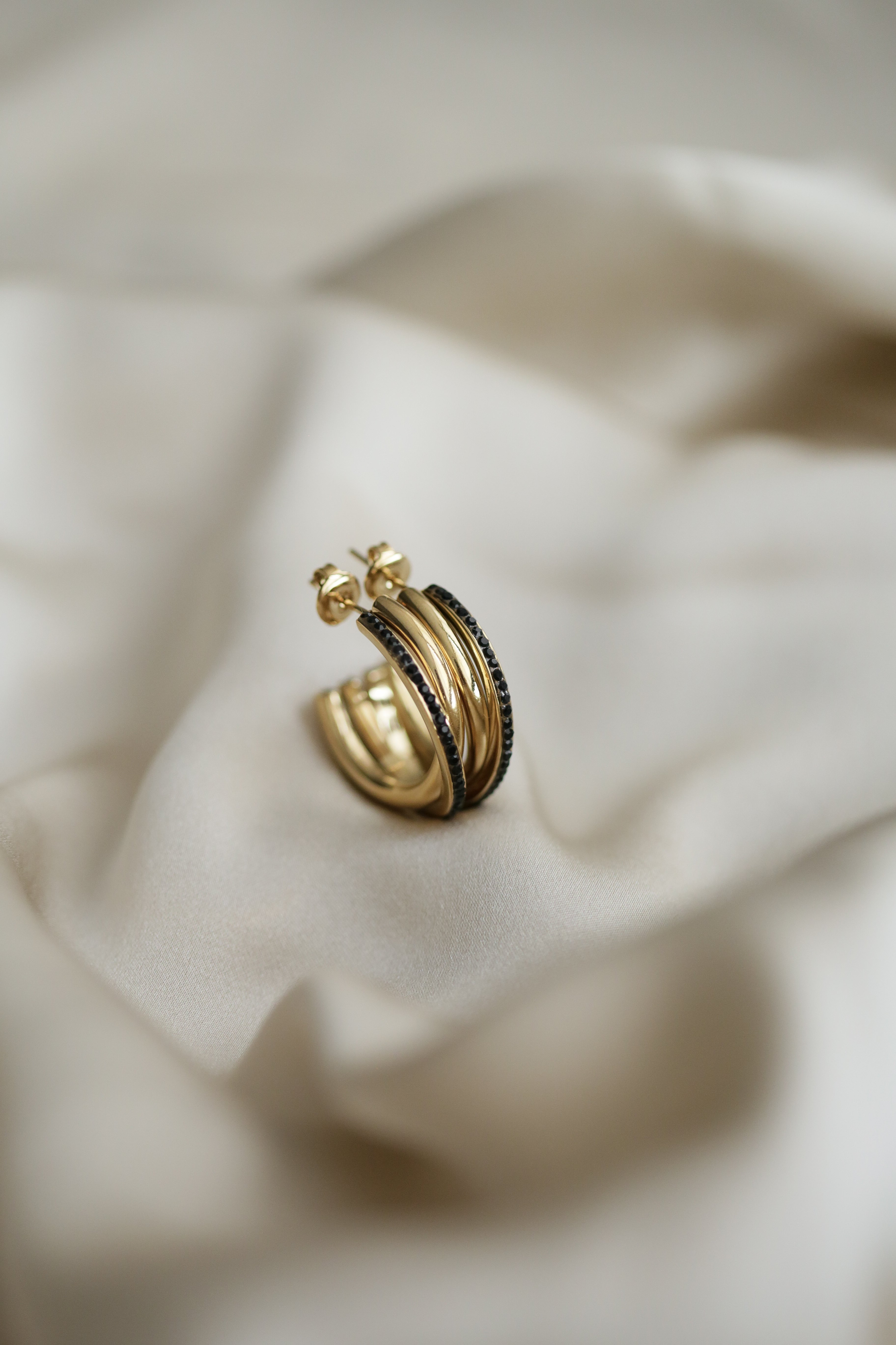 Entwined Cubic Zirconia Hoops - has waterproof, durable, elegant and vintage inspired jewelry