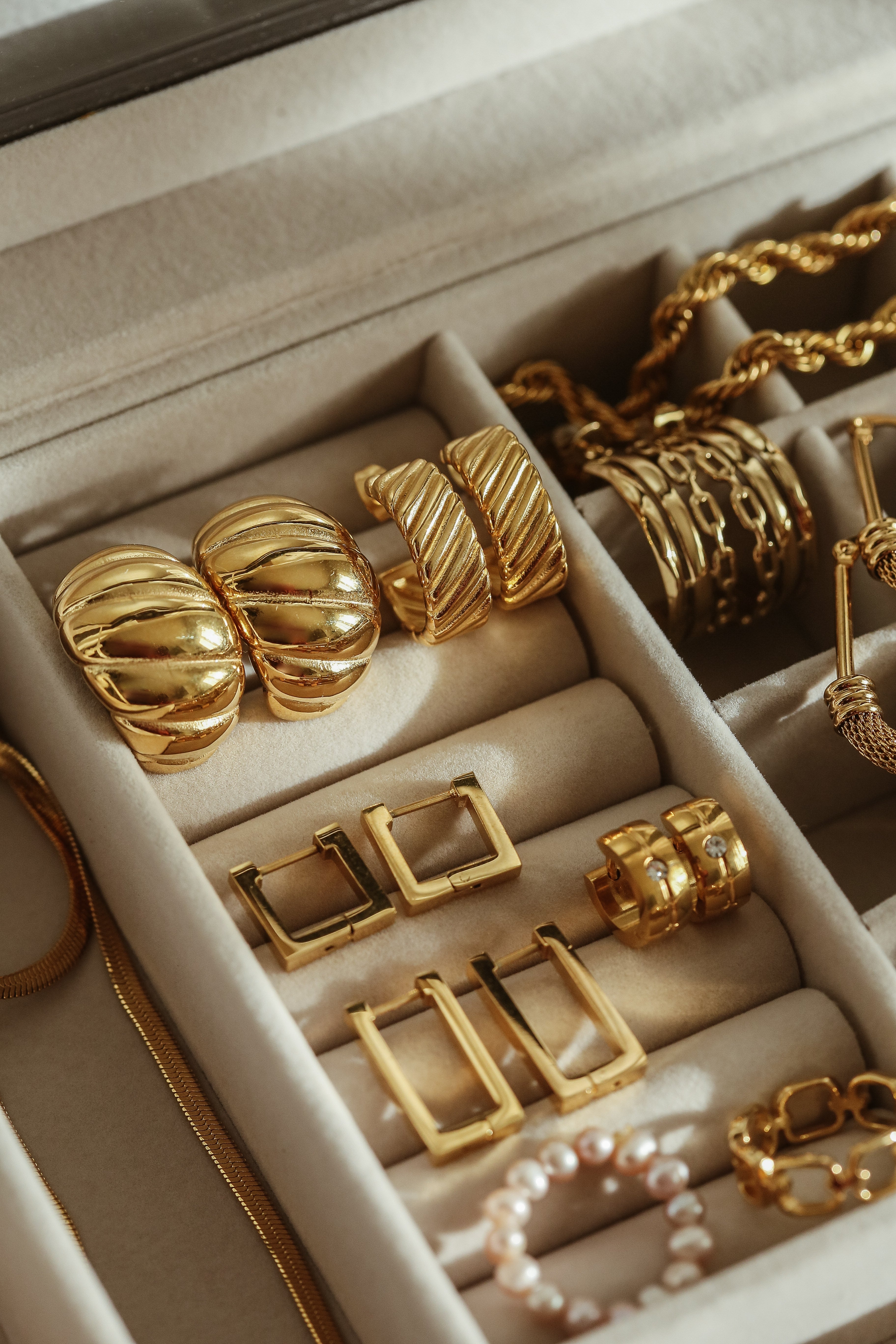 Marcelline Hoops - has waterproof, durable, elegant and vintage inspired jewelry