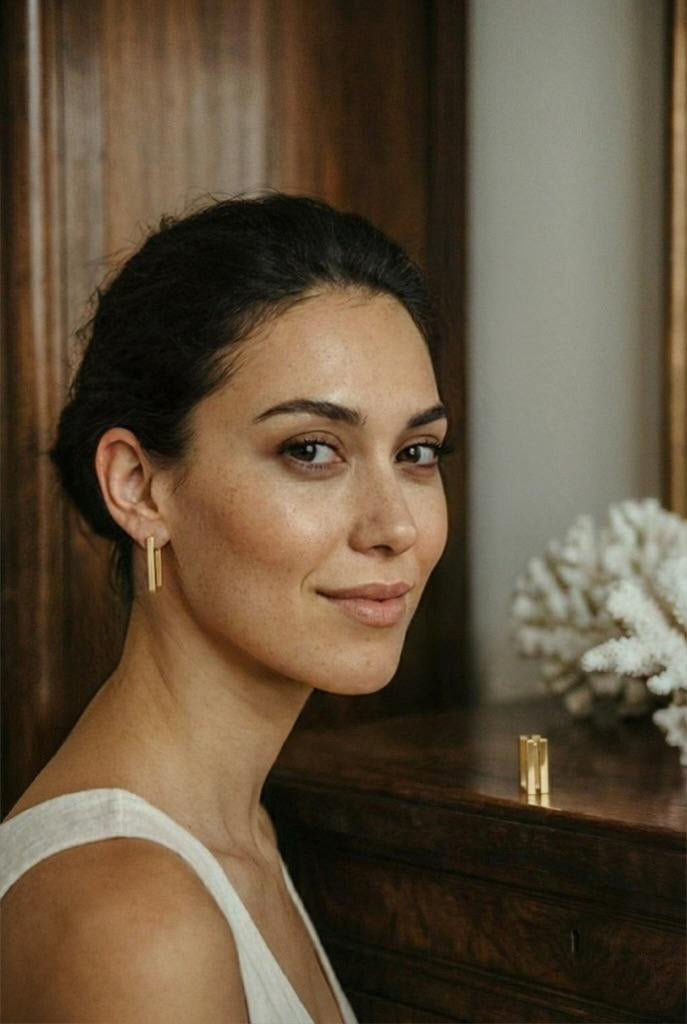 Miriam Minimal Huggies - has waterproof, durable, elegant and vintage inspired jewelry