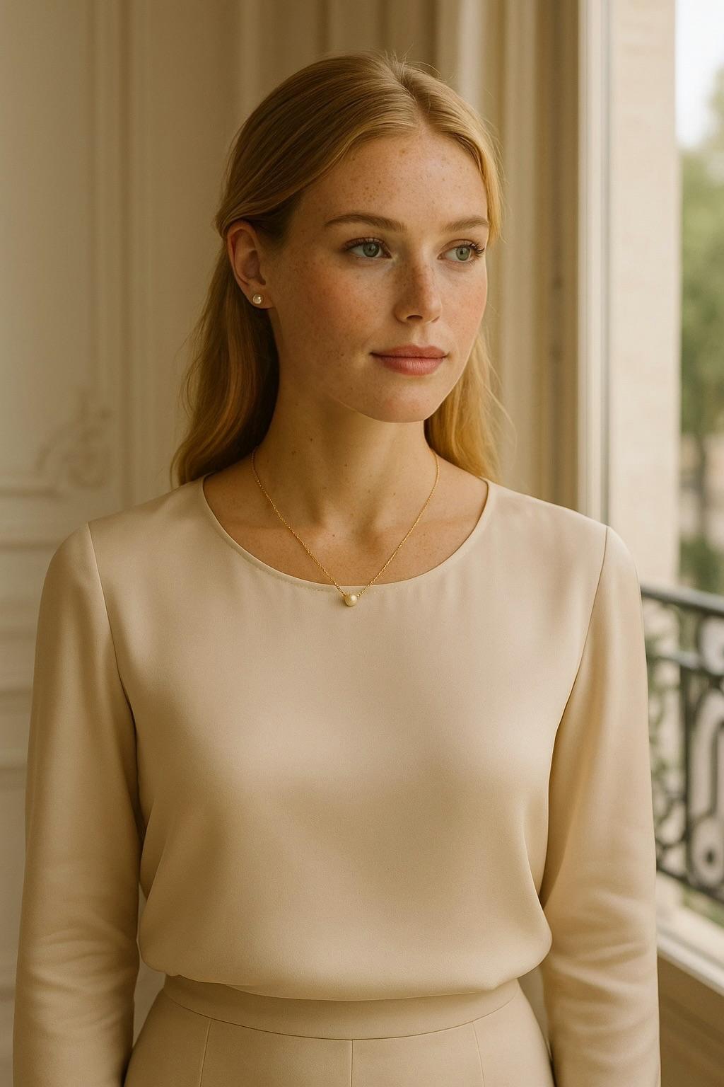 Single (Vintage) Pearl Necklace - has waterproof, durable, elegant and vintage inspired jewelry