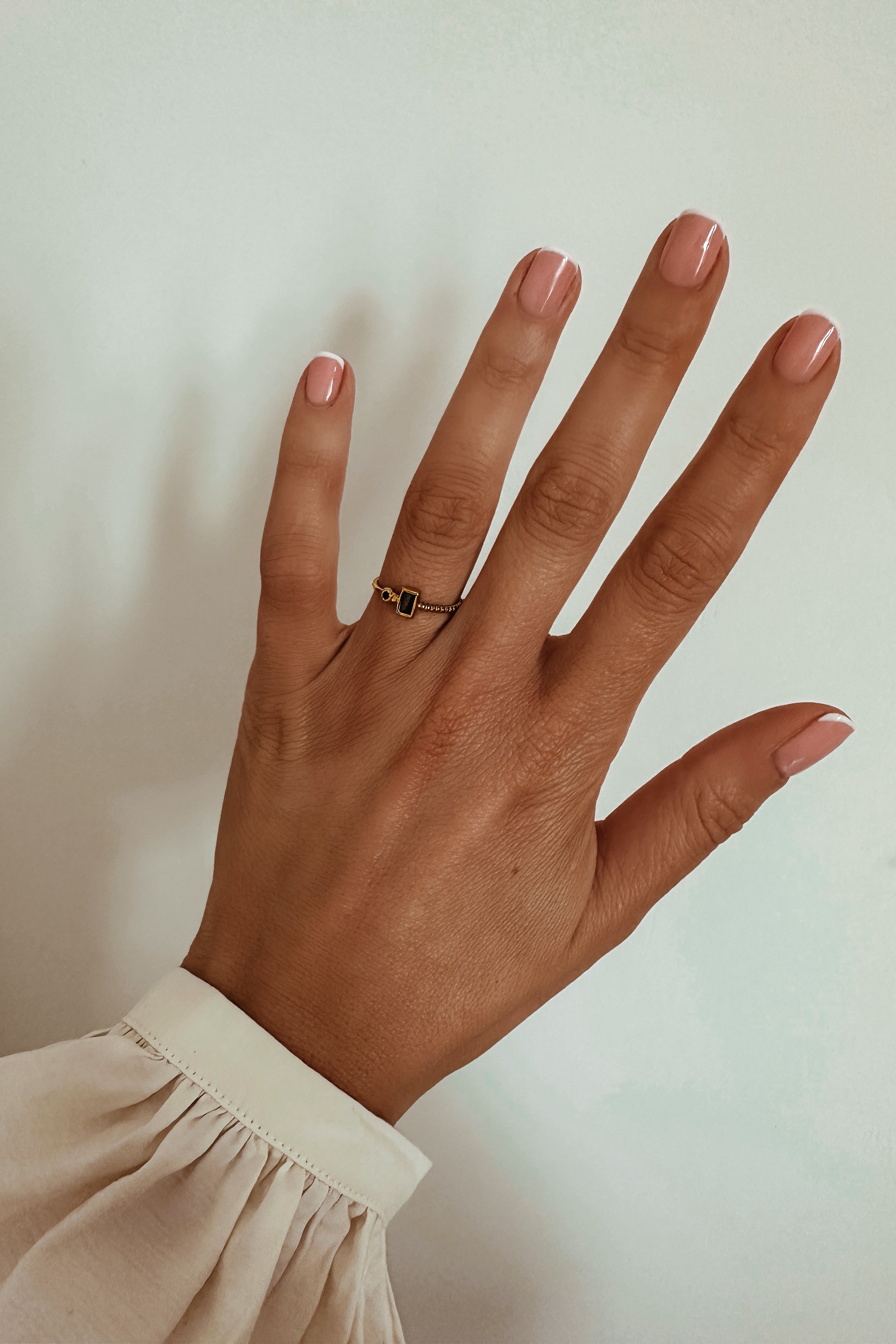 Tiny Black Cubic Zirconias Ring - Boutique Minimaliste has waterproof, durable, elegant and vintage inspired jewelry