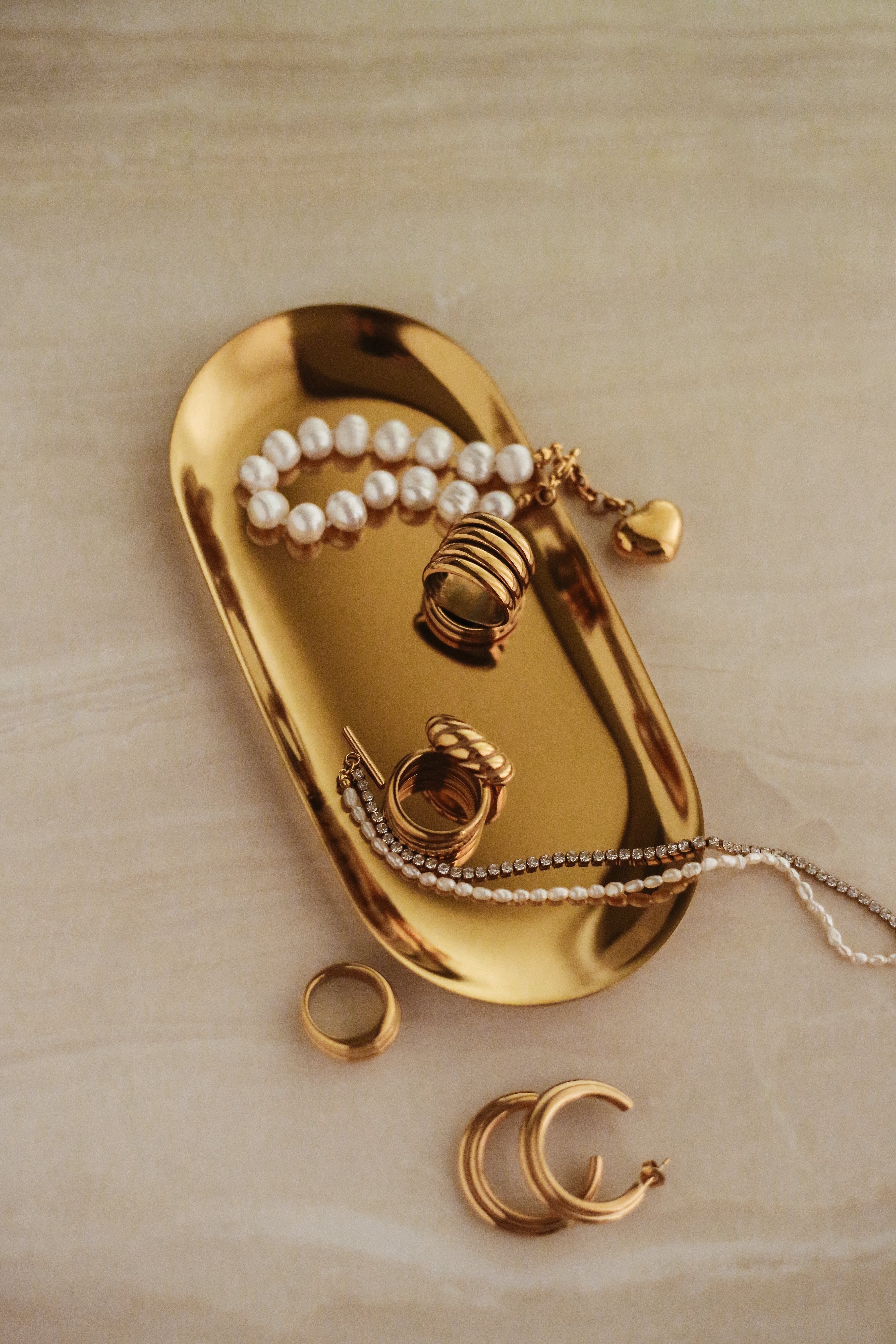 Trinket Dish - Gold - has waterproof, durable, elegant and vintage inspired jewelry