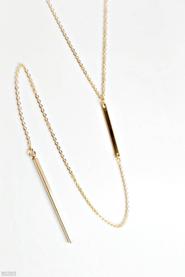 Bar Lariat Necklace - Boutique Minimaliste has waterproof, durable, elegant and vintage inspired jewelry