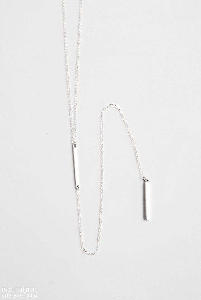 Bar Lariat Necklace - Boutique Minimaliste has waterproof, durable, elegant and vintage inspired jewelry