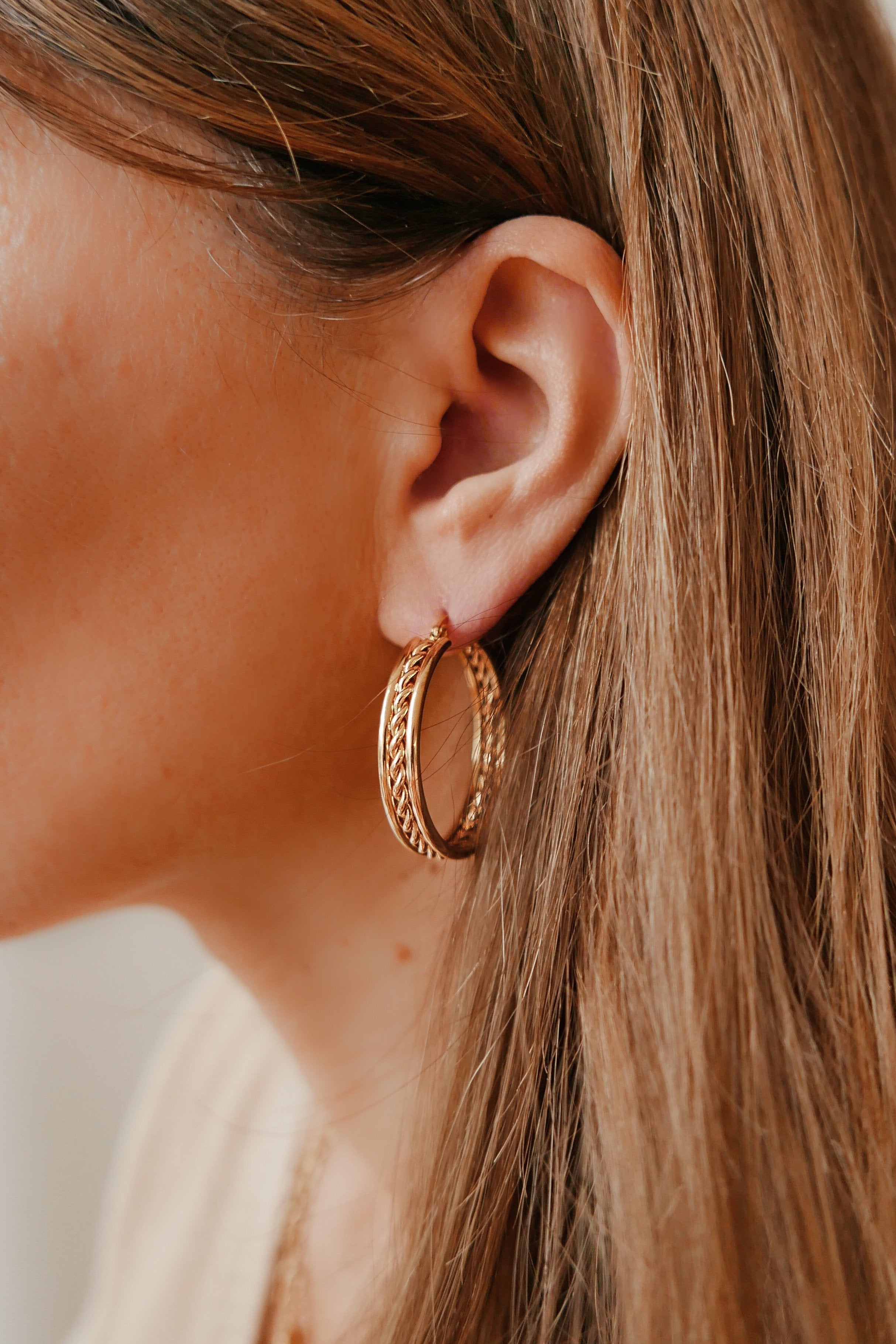 Colette Hoop Earrings - Boutique Minimaliste has waterproof, durable, elegant and vintage inspired jewelry