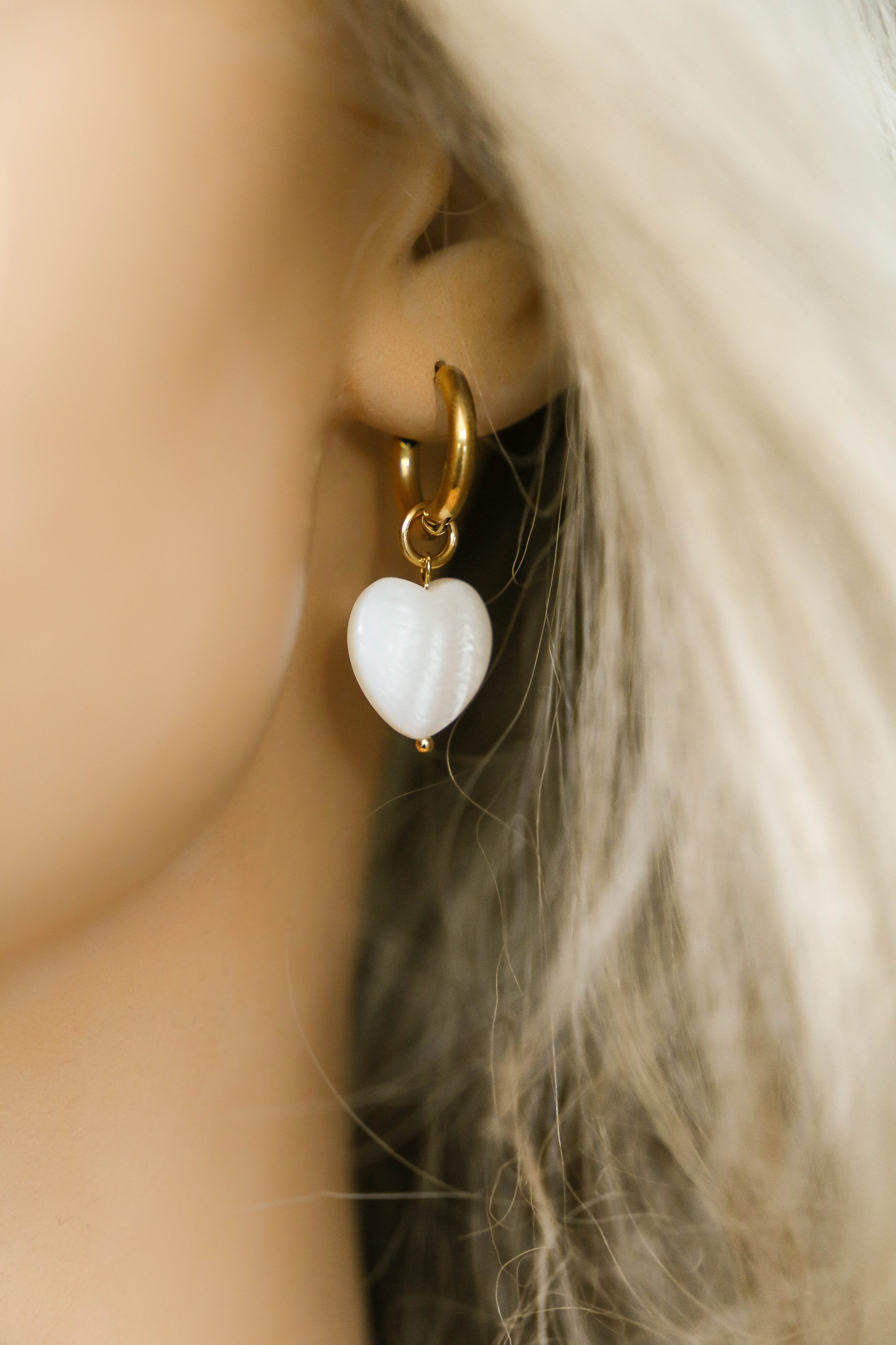Emmeline Heart Hoop Earrings - Boutique Minimaliste has waterproof, durable, elegant and vintage inspired jewelry