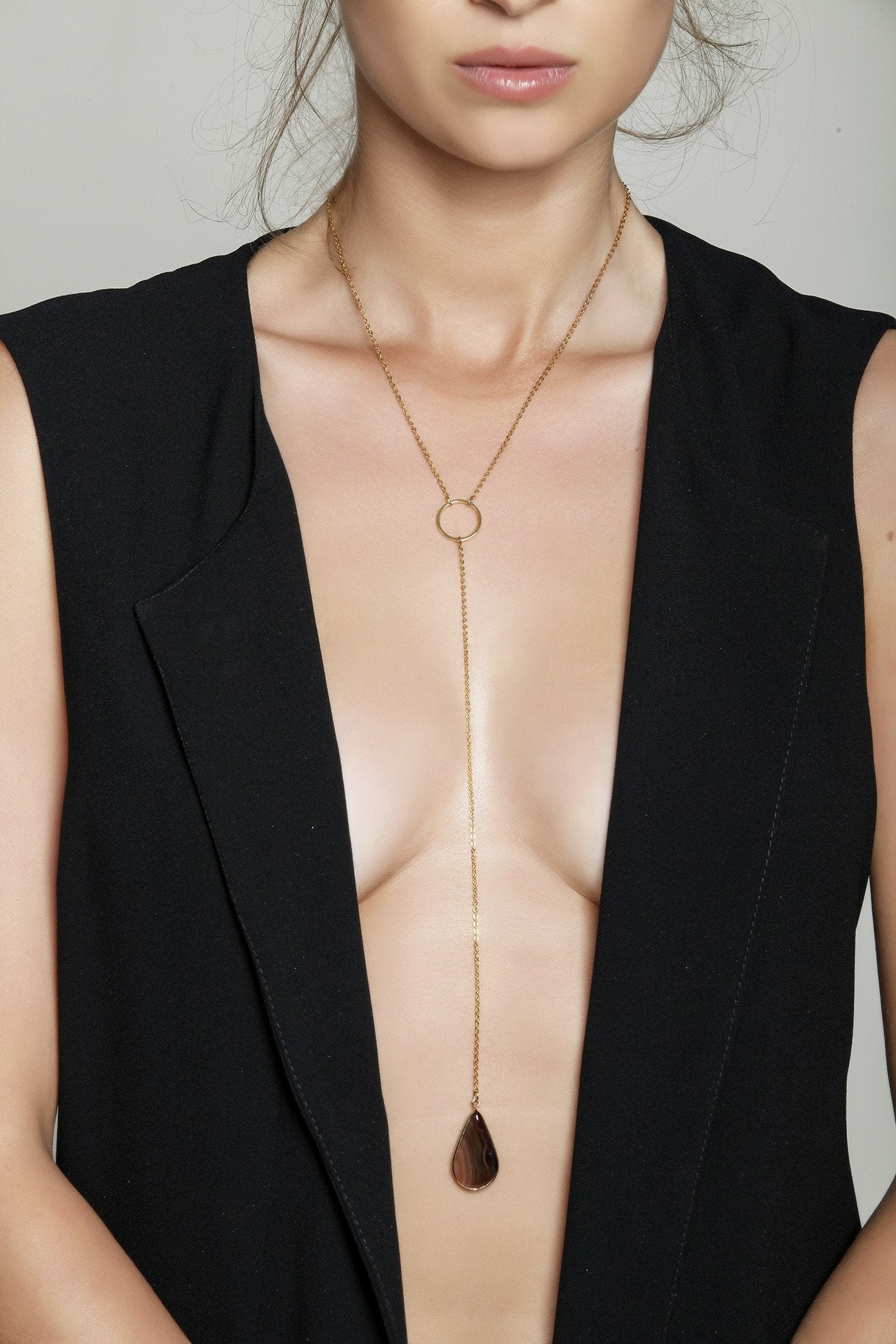 Geometric Lariat Necklace - Boutique Minimaliste has waterproof, durable, elegant and vintage inspired jewelry