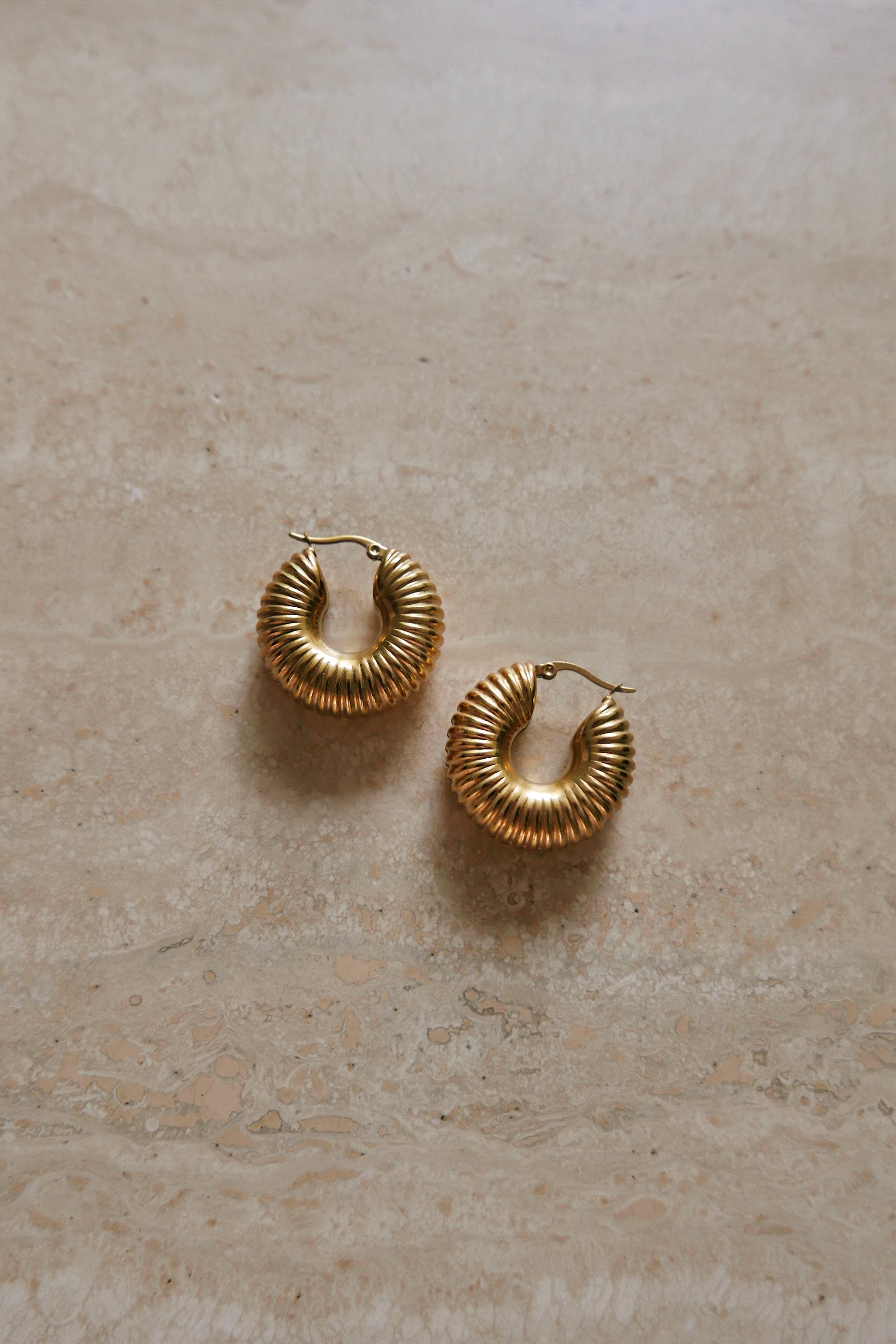 Honey Hoop Earrings - Boutique Minimaliste has waterproof, durable, elegant and vintage inspired jewelry