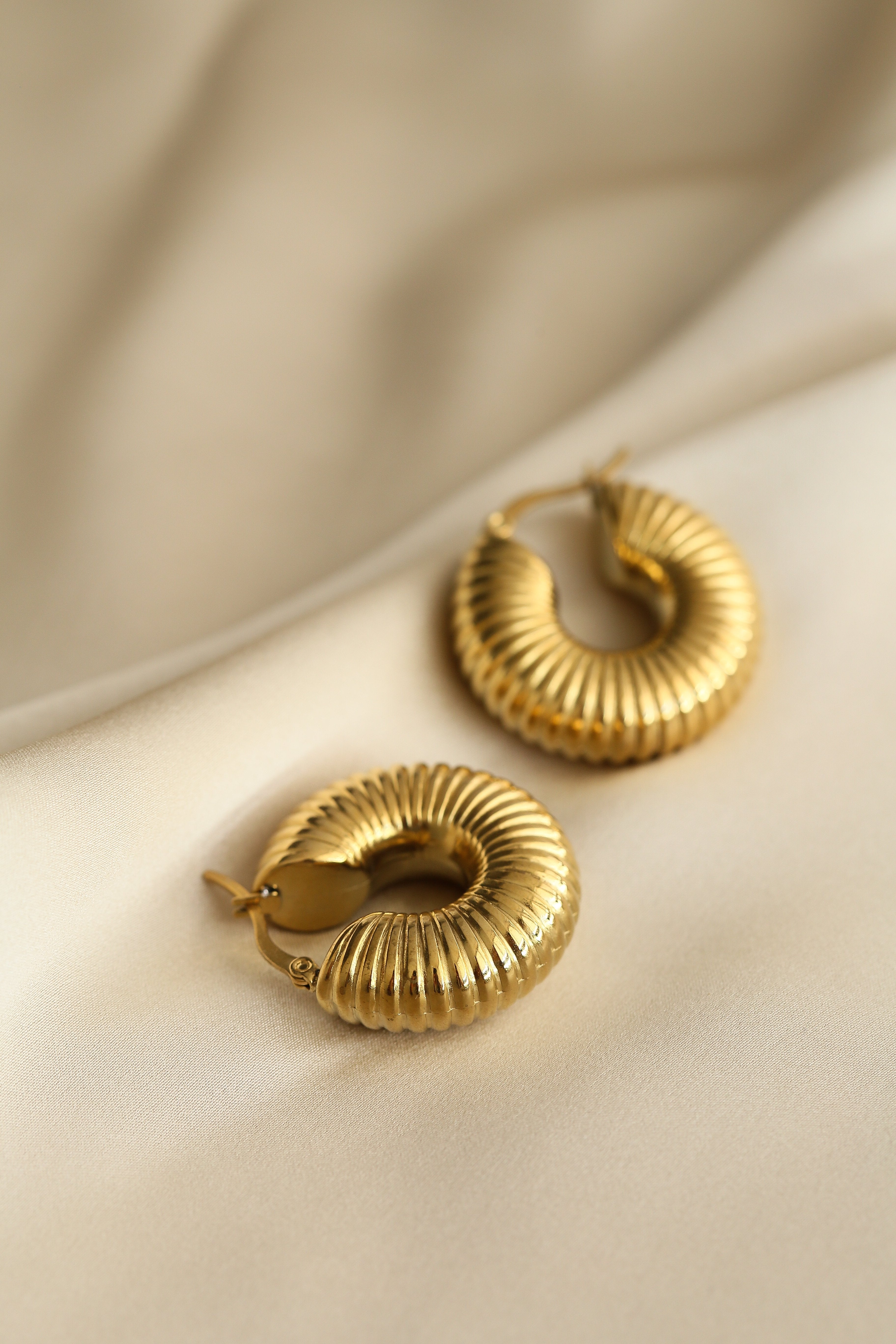 Honey Hoop Earrings - Boutique Minimaliste has waterproof, durable, elegant and vintage inspired jewelry