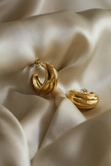 Ines Hoop Earrings - Boutique Minimaliste has waterproof, durable, elegant and vintage inspired jewelry