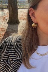 Ines Hoop Earrings - Boutique Minimaliste has waterproof, durable, elegant and vintage inspired jewelry