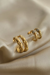 Josephine Hoop Earrings - Boutique Minimaliste has waterproof, durable, elegant and vintage inspired jewelry