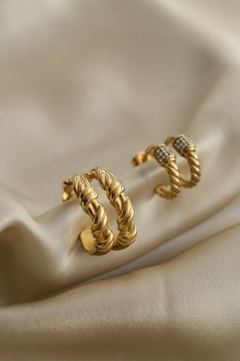 Josephine Hoop Earrings - Boutique Minimaliste has waterproof, durable, elegant and vintage inspired jewelry