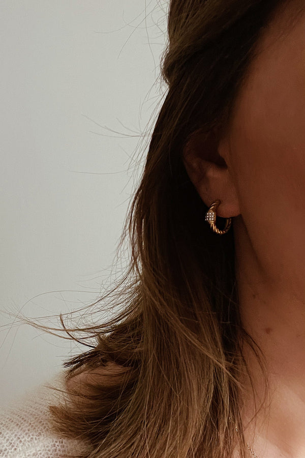 Josephine Hoop Earrings - Boutique Minimaliste has waterproof, durable, elegant and vintage inspired jewelry