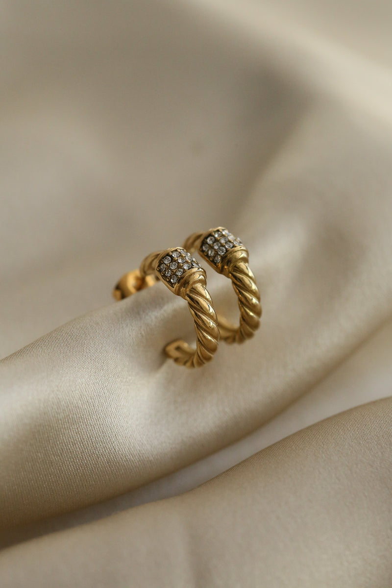Josephine Hoop Earrings - Boutique Minimaliste has waterproof, durable, elegant and vintage inspired jewelry