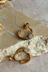 Josephine Hoop Earrings - Boutique Minimaliste has waterproof, durable, elegant and vintage inspired jewelry