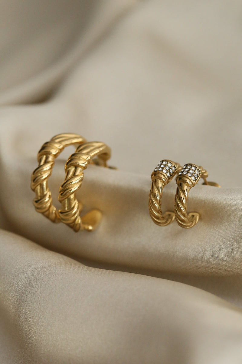 Josephine Hoop Earrings - Boutique Minimaliste has waterproof, durable, elegant and vintage inspired jewelry
