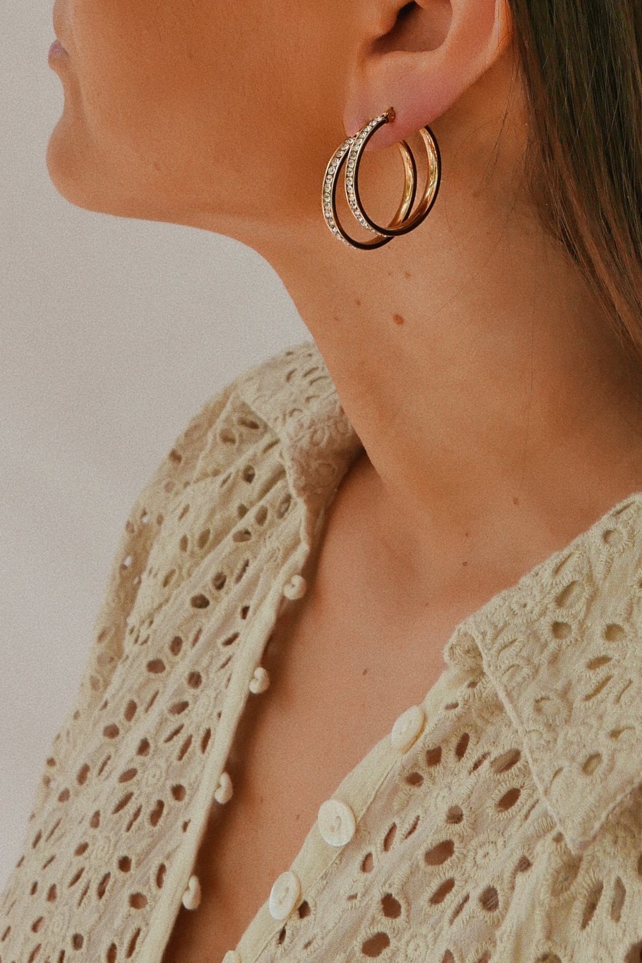 Lago Hoop Earrings - has waterproof, durable, elegant and vintage inspired jewelry