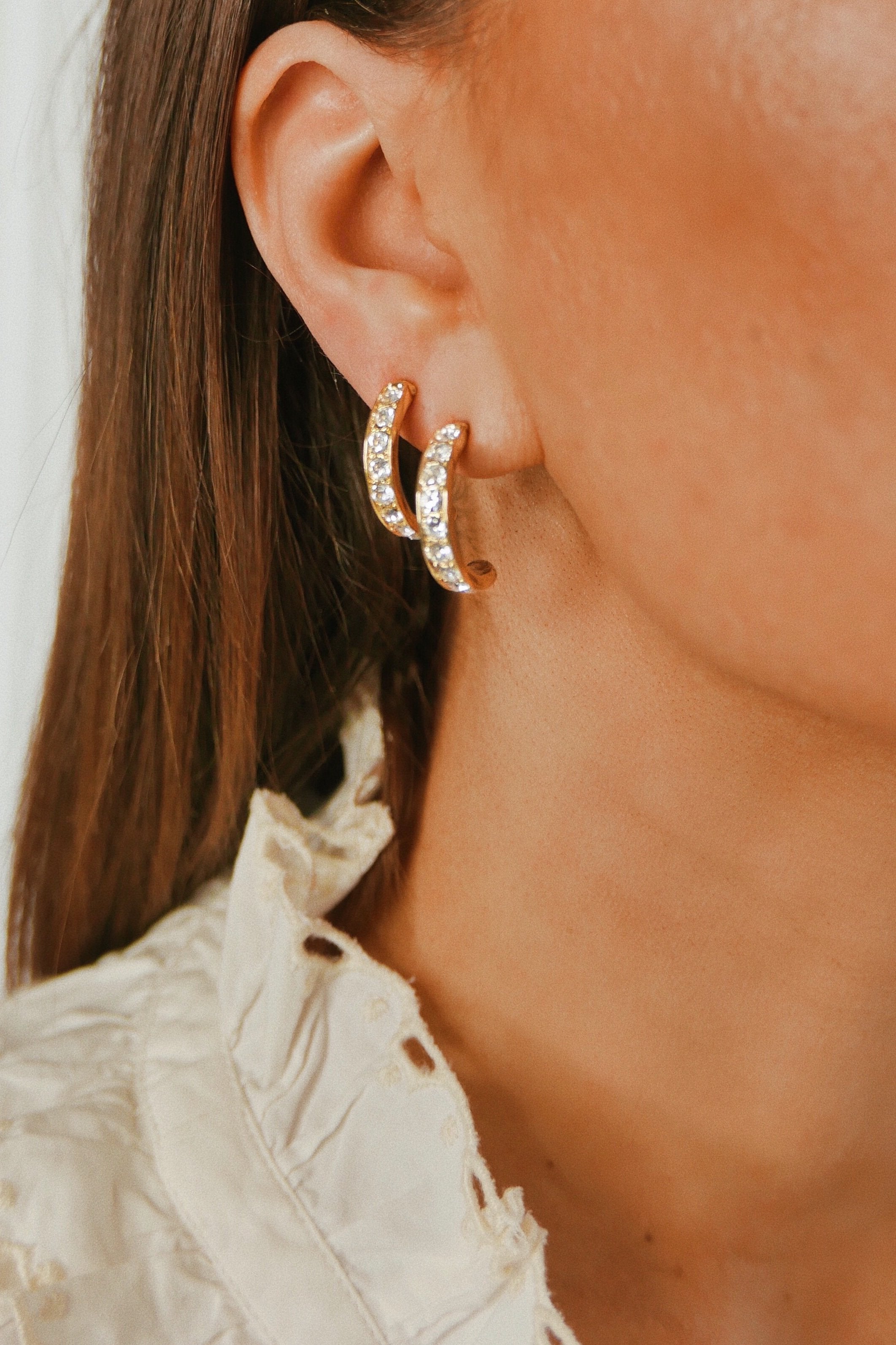 Light (Vintage) Hoop Earrings - has waterproof, durable, elegant and vintage inspired jewelry