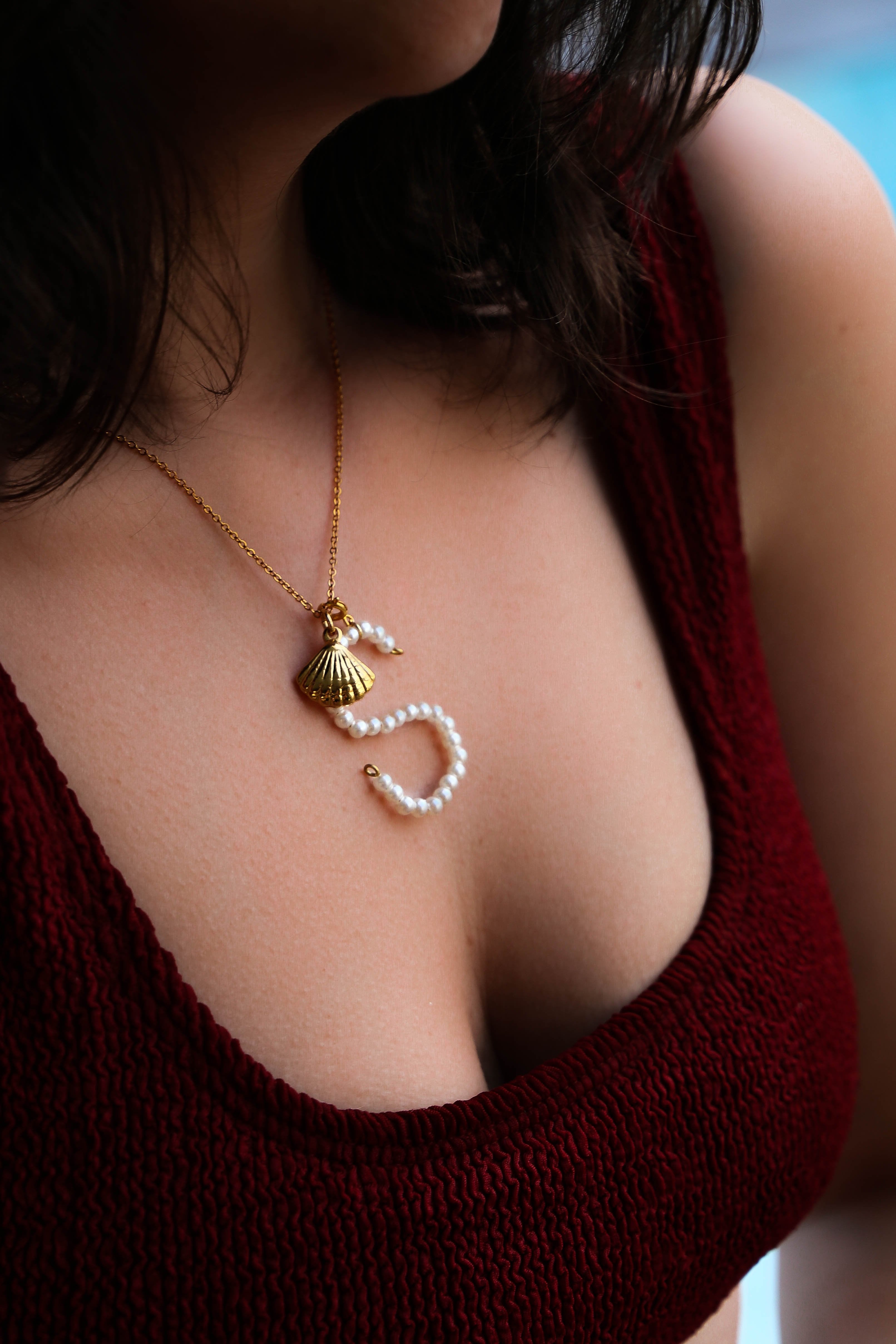 Pearl Initial Necklace - has waterproof, durable, elegant and vintage inspired jewelry