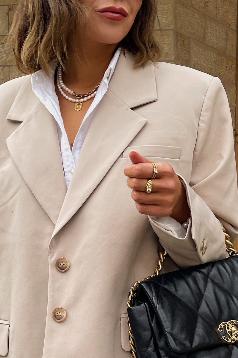 Petra Initial Necklace - Boutique Minimaliste has waterproof, durable, elegant and vintage inspired jewelry
