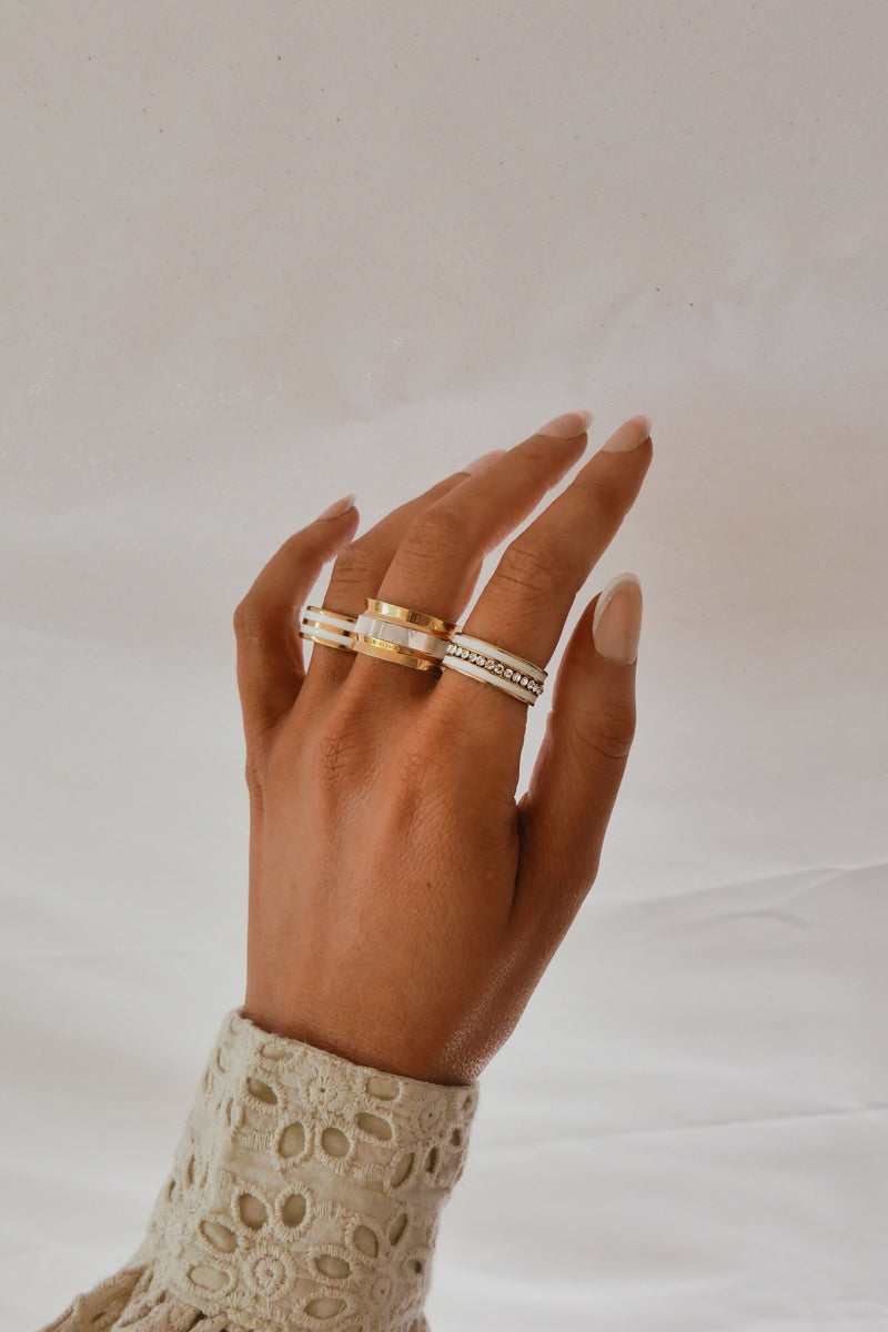 Salento Ring - White - Boutique Minimaliste has waterproof, durable, elegant and vintage inspired jewelry