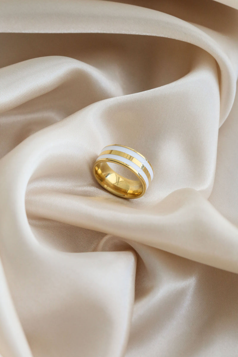 Sardegna Ring - White - Boutique Minimaliste has waterproof, durable, elegant and vintage inspired jewelry