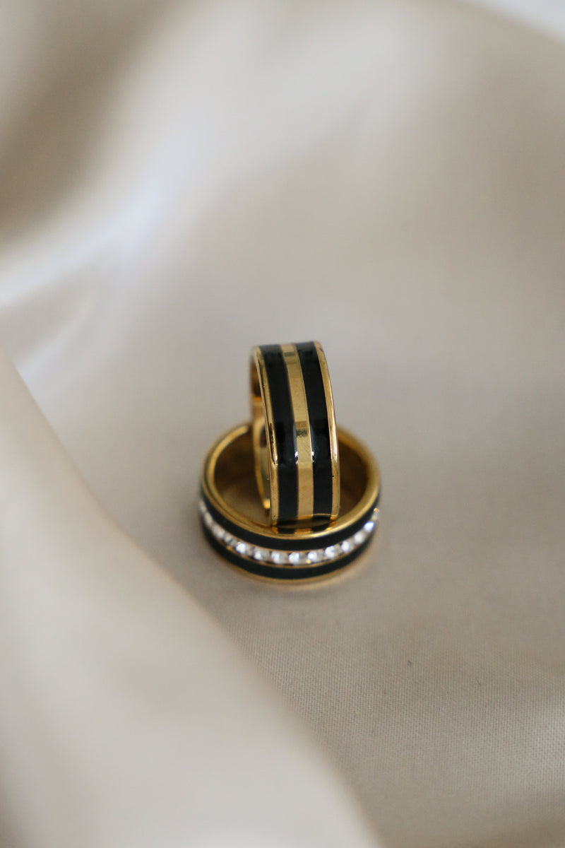 Sardegna Ring - Black - Boutique Minimaliste has waterproof, durable, elegant and vintage inspired jewelry