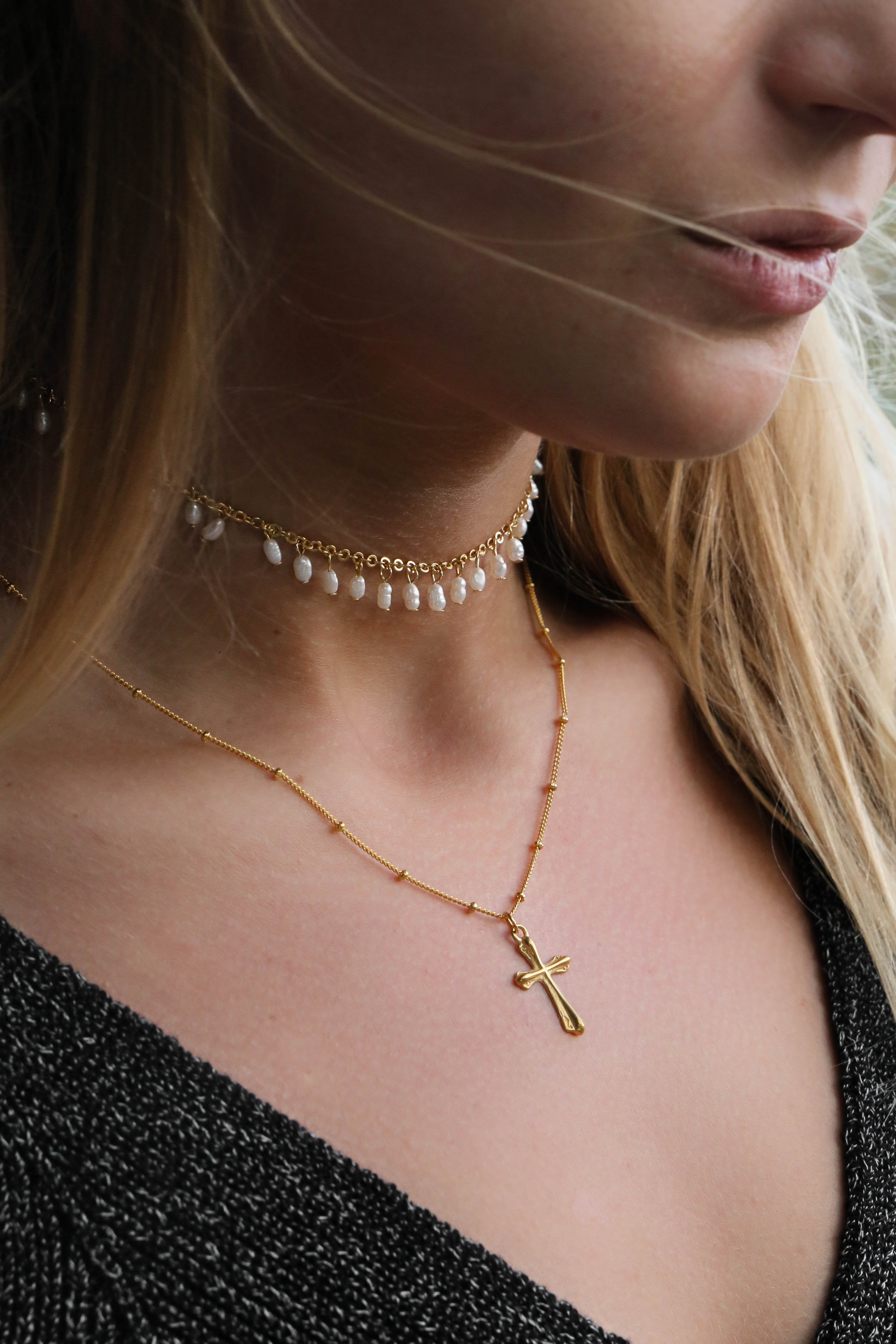 Victoire Cross Necklace - has waterproof, durable, elegant and vintage inspired jewelry